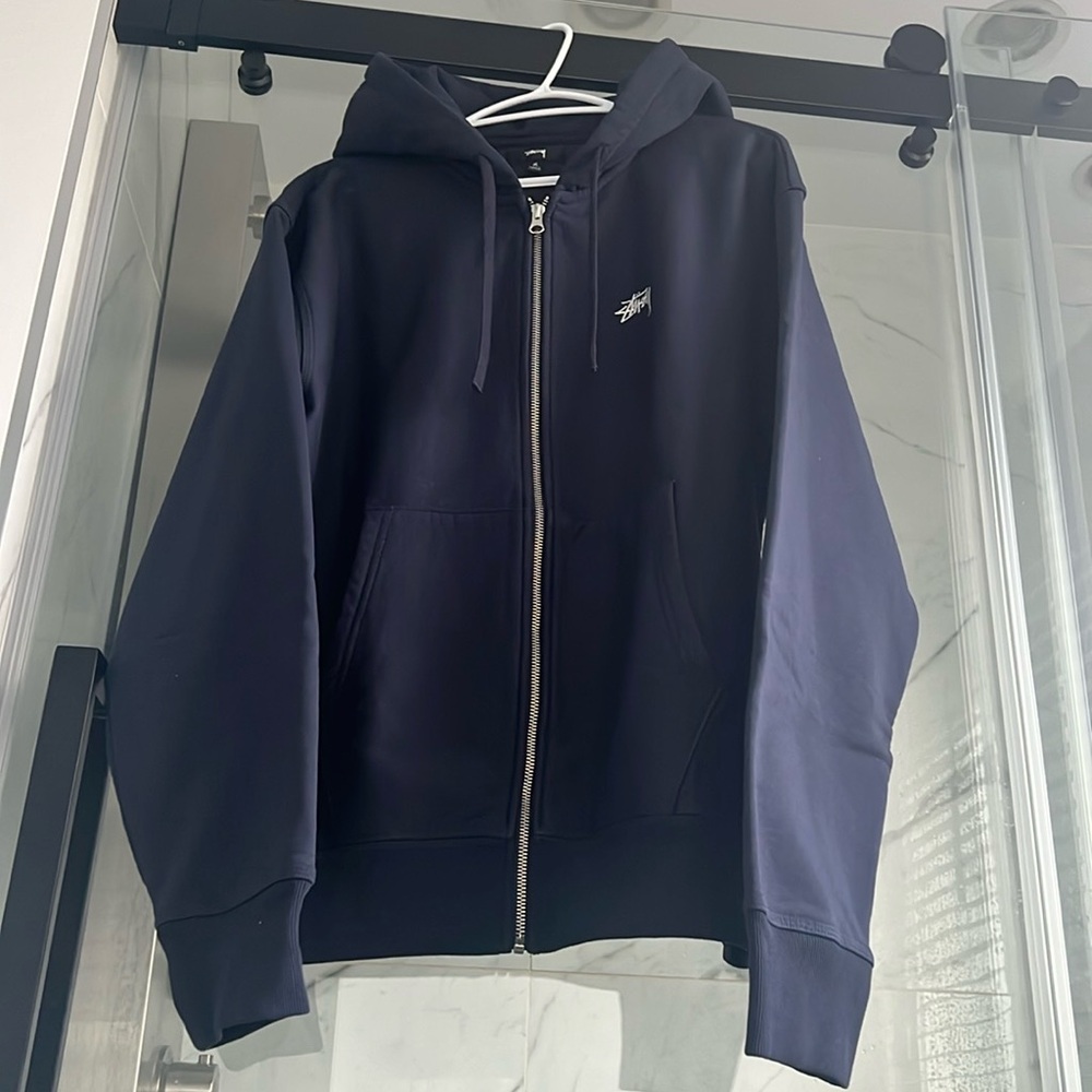 NWOT Stussy Navy Zip Hoodie Medium